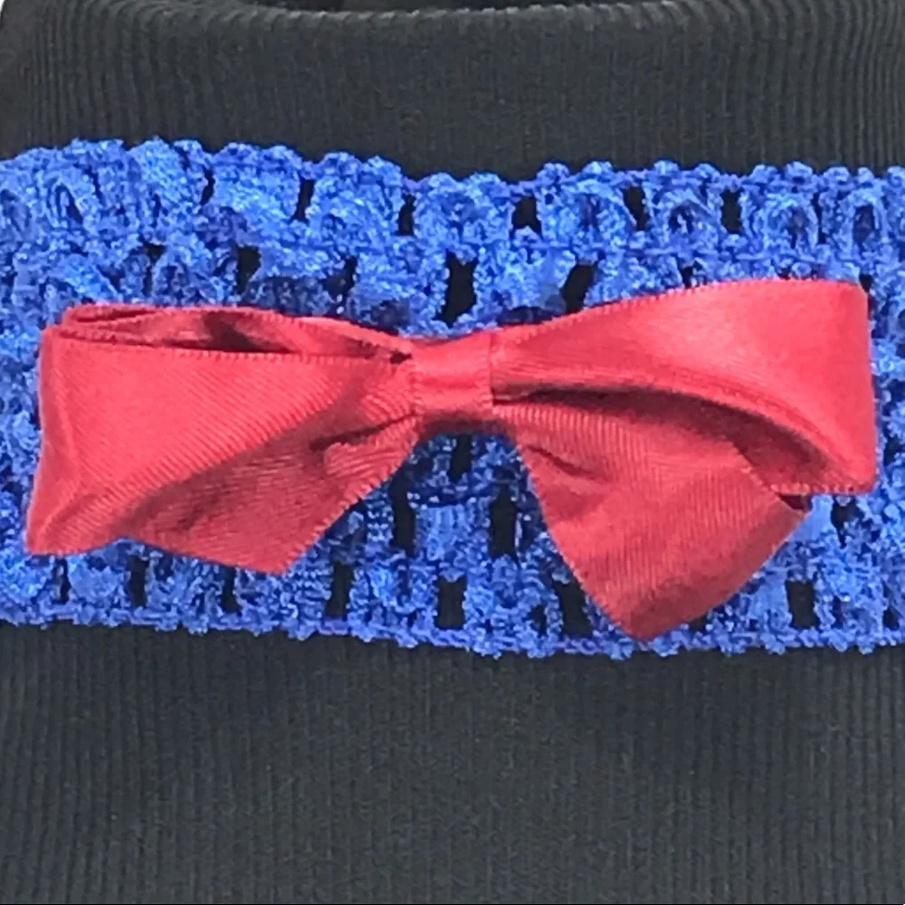 Headwarp and Hair Clip, Blue, Red